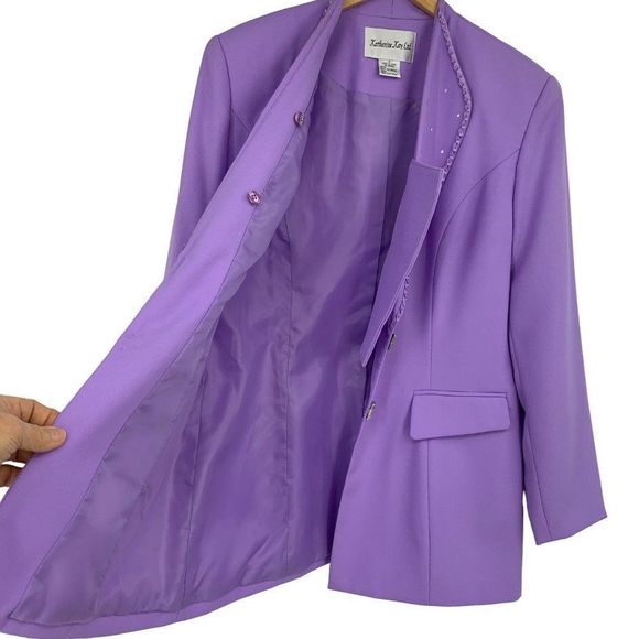 Katherine Kay Ltd Violet Evening Blazer Special Event Size 14 2371 Womens EUC - Picture 8 of 11